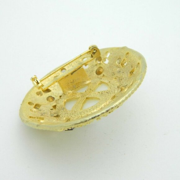 Pink Rhinestone Faux Pearl Round Medallion - Picture 3 of 4